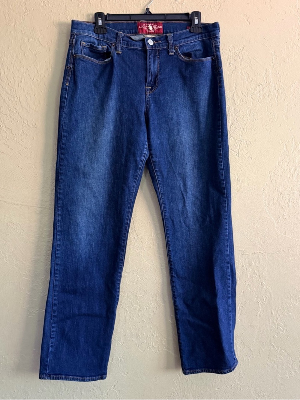 Lucky Brand Indigo Blue Denim Jeans with Red Logo Patch